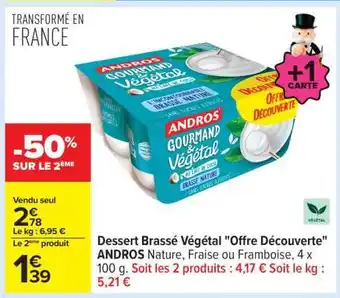 Carrefour Dessert Brassé Végétal Offre Découverte offre