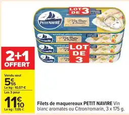 Carrefour Filets de Maquereaux 'Petit Navire' offre
