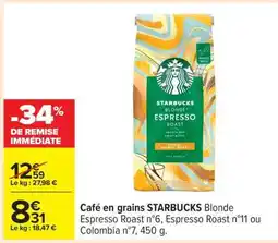 Carrefour Café en grains STARBUCKS offre