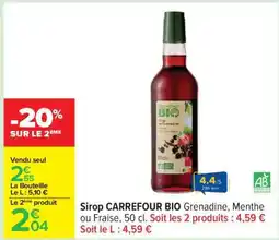 Carrefour Sirop CARREFOUR BIO offre