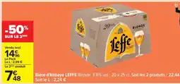 Carrefour Bière d'Abbaye LEFFE Blonde offre