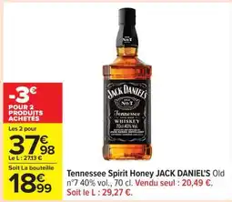 Carrefour Tennessee Spirit Honey JACK DANIEL'S Old n°7 offre