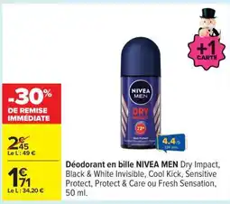Carrefour Déodorant en bille NIVEA MEN offre
