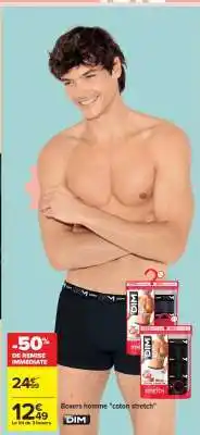 Carrefour Boxers homme COTON STRETCH offre