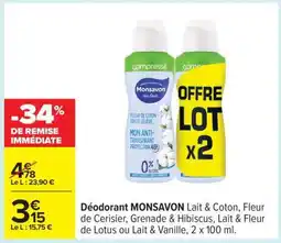 Carrefour Déodorant MONSAVON offre