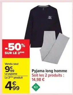 Carrefour Pyjama long homme offre