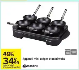 Carrefour Appareil mini crêpes et mini woks offre
