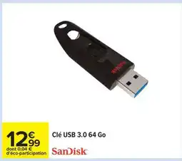 Carrefour Clé USB 3.0 64 Go offre
