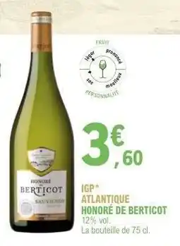 E.Leclerc HONORÉ DE BERTICOT SAUVIGNON offre