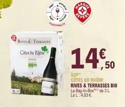 E.Leclerc AOP CÔTES DU RHÔNE RIVES & TERRASSES BIO offre