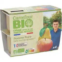 Carrefour CARREFOUR BIO Purée de fruits sans sucres ajoutés offre