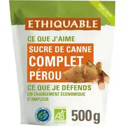 Carrefour ETHIQUABLE Sucre de canne complet en poudre BIO offre