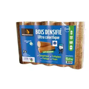 Carrefour WOODSTOCK Lot de 5 bûches de bois densifié offre