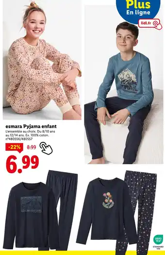 Lidl ESMARA Pyjama enfant offre