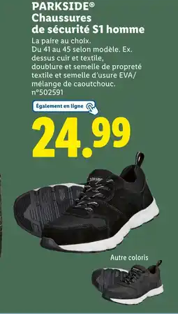 Lidl PARKSIDE Chaussures de sécurité S1 homme offre