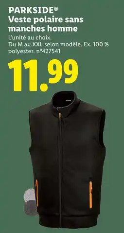 Lidl PARKSIDE Veste polaire sans manches homme offre