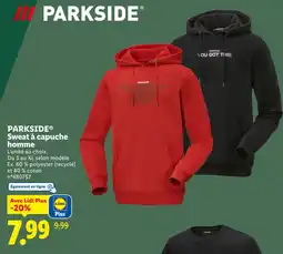 Lidl PARKSIDE Sweat à capuche homme offre