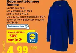 Lidl Robe molletonnée femme offre