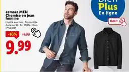 Lidl ESMARA MEN Chemise en jean homme offre
