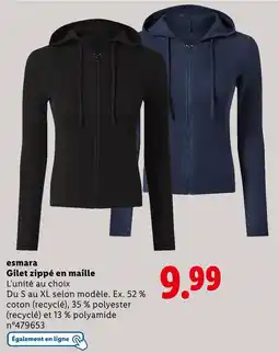 Lidl ESMARA Gilet zippé en maille offre