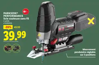 Lidl PARKSIDE PERFORMANCE Scie sauteuse sans fil offre