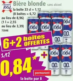 Norma 1664 Bière blonde sans alcool offre