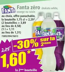 Norma Fanta zéro shokata white, orange ou raisin offre