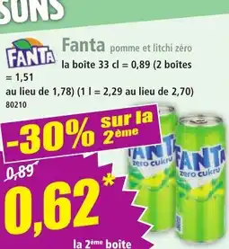 Norma Fanta pomme et litchi zéro offre