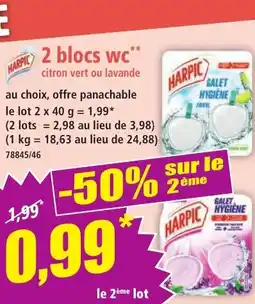 Norma Harpic 2 blocs wc citron vert ou lavande offre