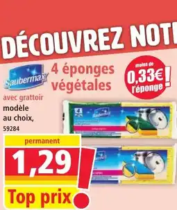 Norma Saubermax 4 éponges végétales offre