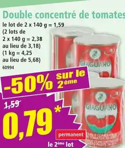 Norma Double concentré de tomates offre