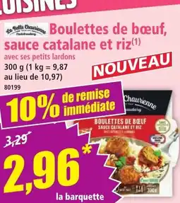 Norma Boulettes de bœuf, sauce catalane et riz offre
