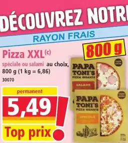 Norma Pizza XXL spéciale ou salami offre