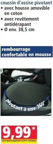 Norma Coussin d'assise pivotant offre