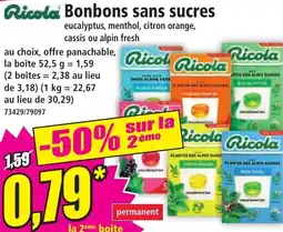 Norma Ricola Bonbons sans sucres offre