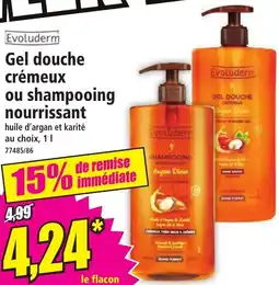 Norma Evoluderm Gel douche crémeux ou shampooing nourrissant offre