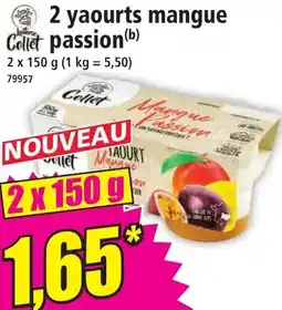 Norma Collet 2 yaourts mangue passion offre