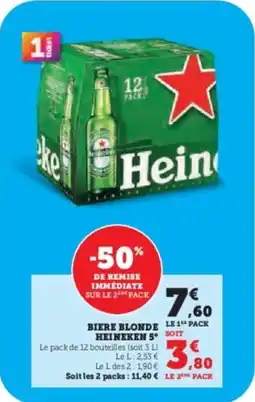 Super U Biere blonde heineken 5° offre