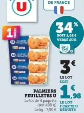 Super U Palmiers feuilletes u offre