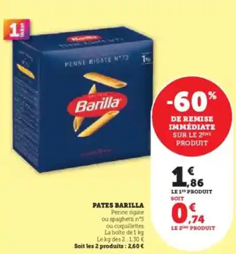 Super U Pates barilla offre