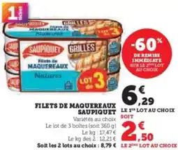 Super U Filets de maquereaux saupiquet offre