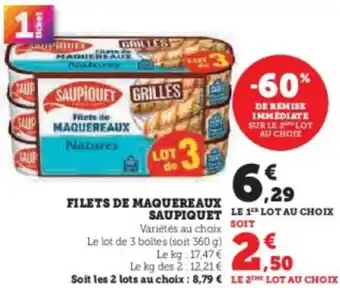 Super U Filets de maquereaux saupiquet offre