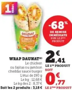 Super U Wrap daunat offre