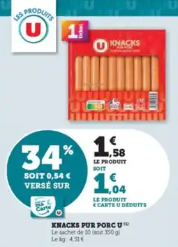 Super U Knacks pur porc u offre
