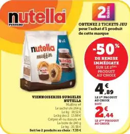 Super U Viennoiseries surgeles nutella offre