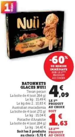 Super U Batonnets glaces nuii offre