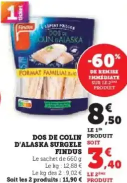 Super U Dos de colin d'alaska surgele findus offre