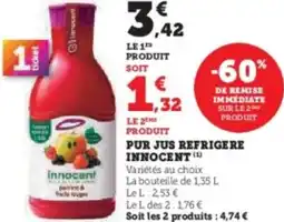 Super U Pur jus refrigere innocent offre