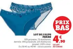 Super U Lot de 2 slips femme offre