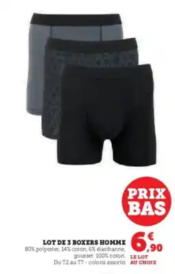 Super U Lot de 3 boxers homme offre